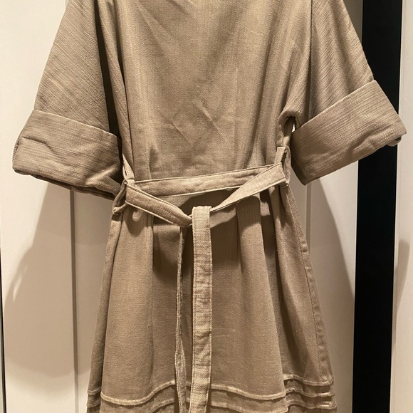 Talia taupe tunic short button up dress - Picture 3 of 10